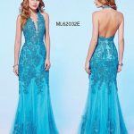 Vestido de Festa Azul Tiffany Luxo Frente e Costas