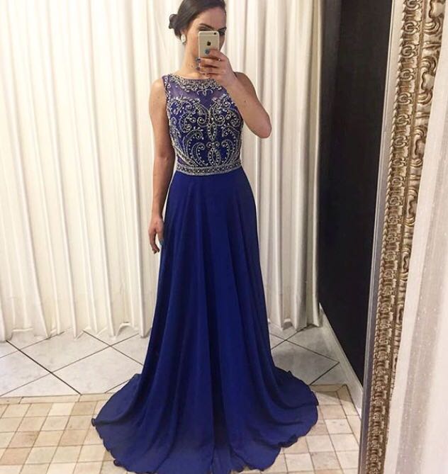 fotos de vestido azul royal