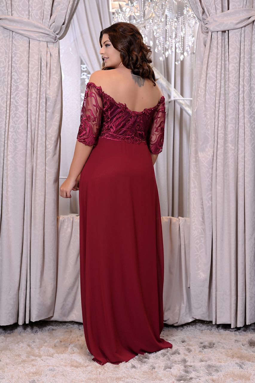 vestido madrinha plus size marsala