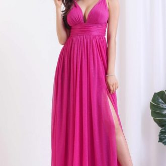 Vestido pink em lurex