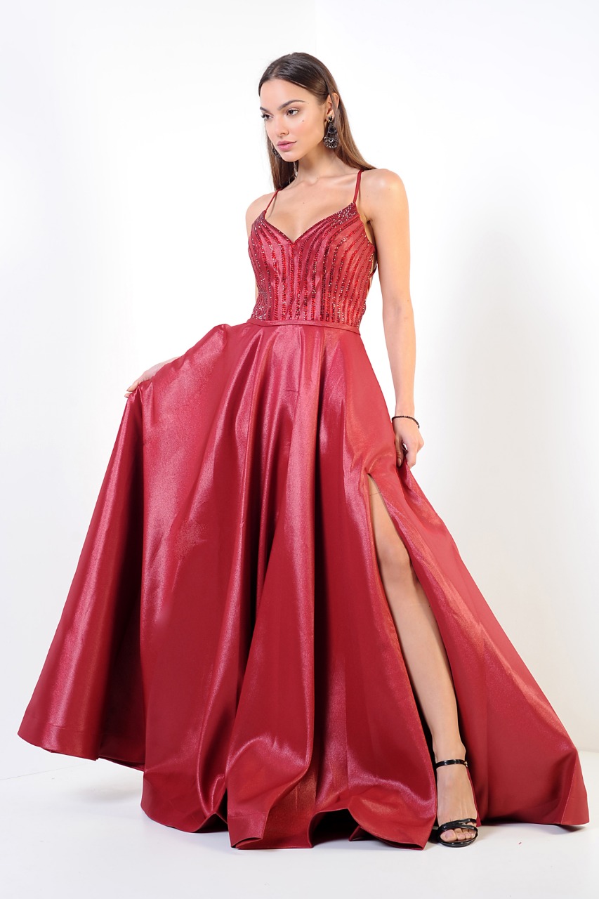 Vestido Marsala Princesa